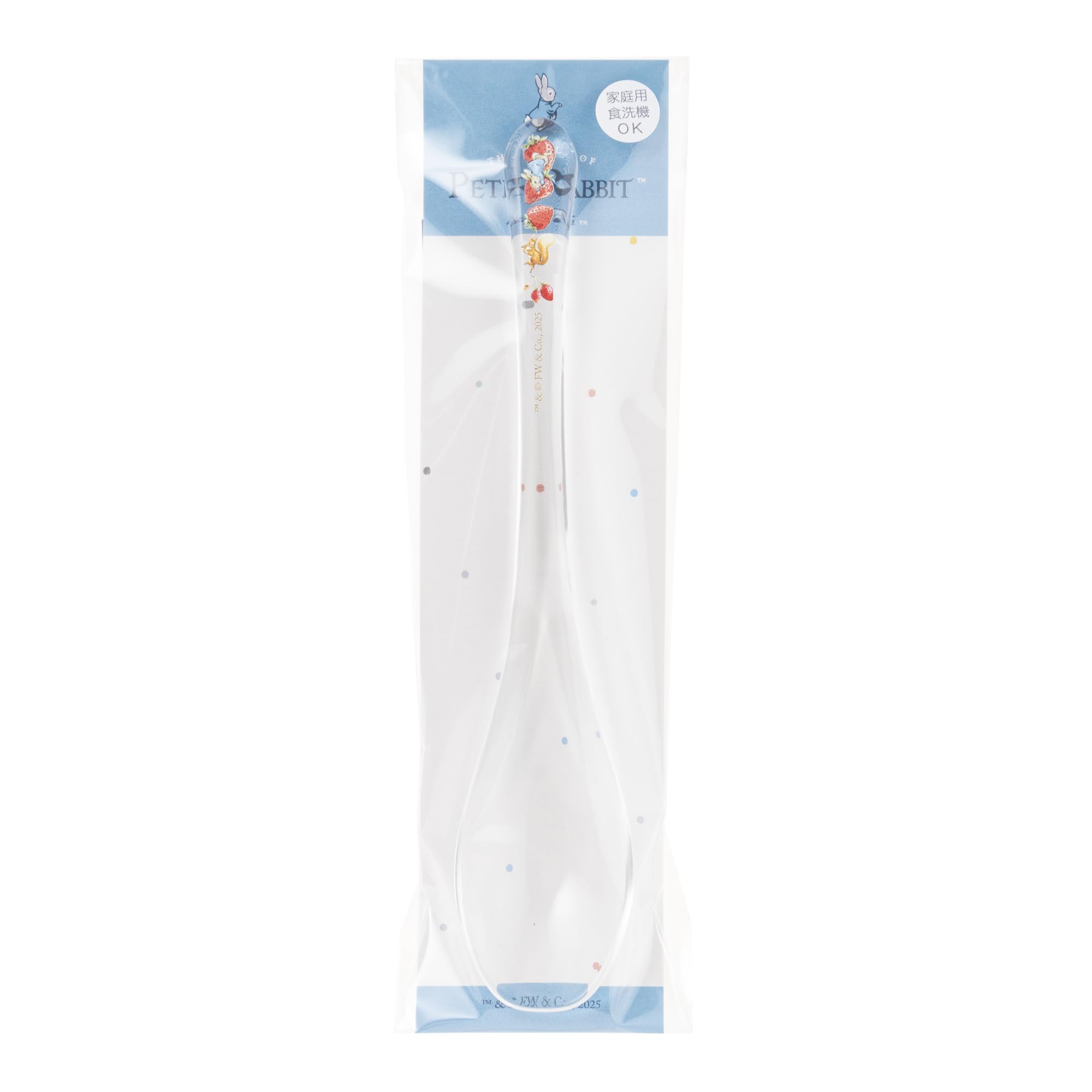 Aoba Peter Rabbit Dishwasher Clear Spoon, Natural, 7.1 inches (18 cm)