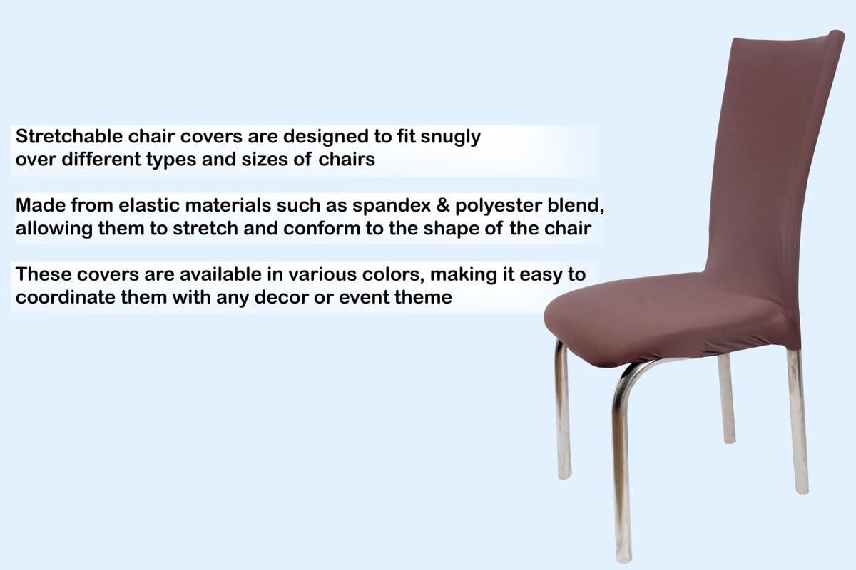 The Furnishing Tree Polyester Spandex Chair Cover Washable Stretchable Coffee Set Of 6