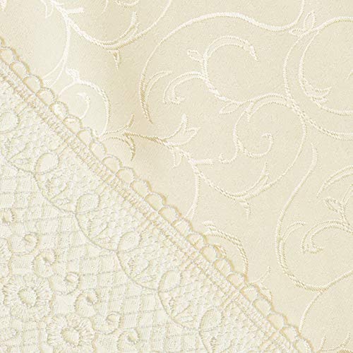 Imperial Embroidered Vintage Lace Design 70'' X 140'' Oblong/Rectangle Tablecloth In White
