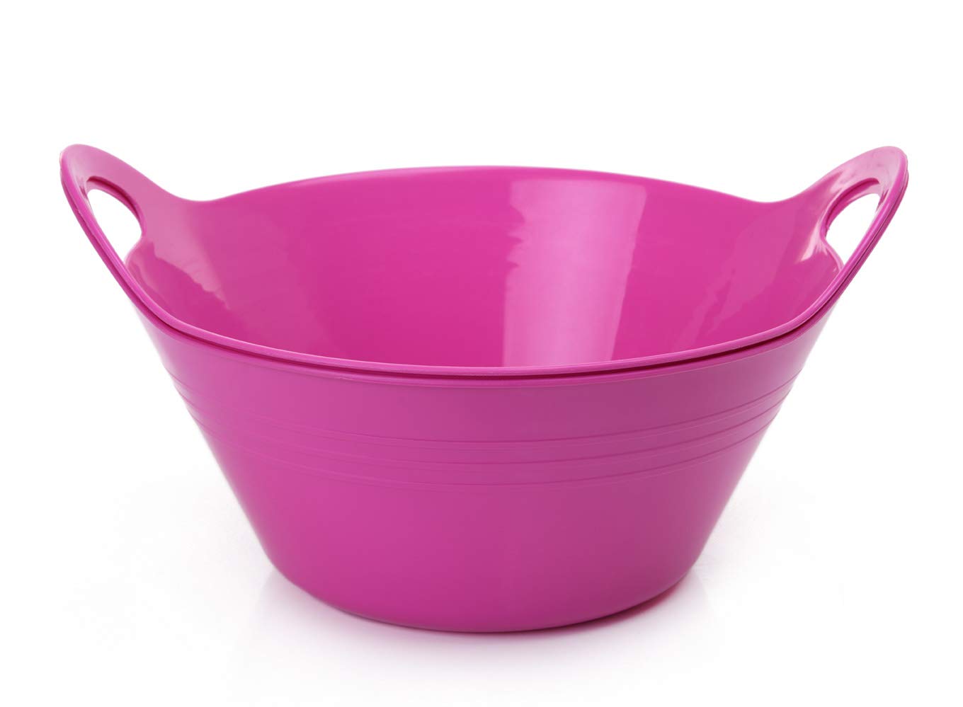 Mintra Home Plastic Bowls With Handles (18L Medium 2Pk, Fuchsia)