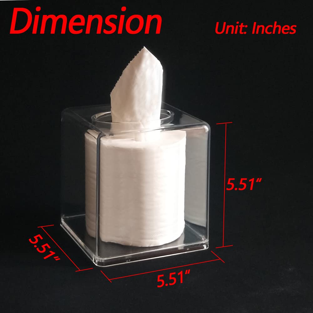Square Clear Acrylic Tissue Box Covers, Big Bathroom Facial Napkin Box Holders, Table Clear Dryer Sheet Dispenser For Bathroom,