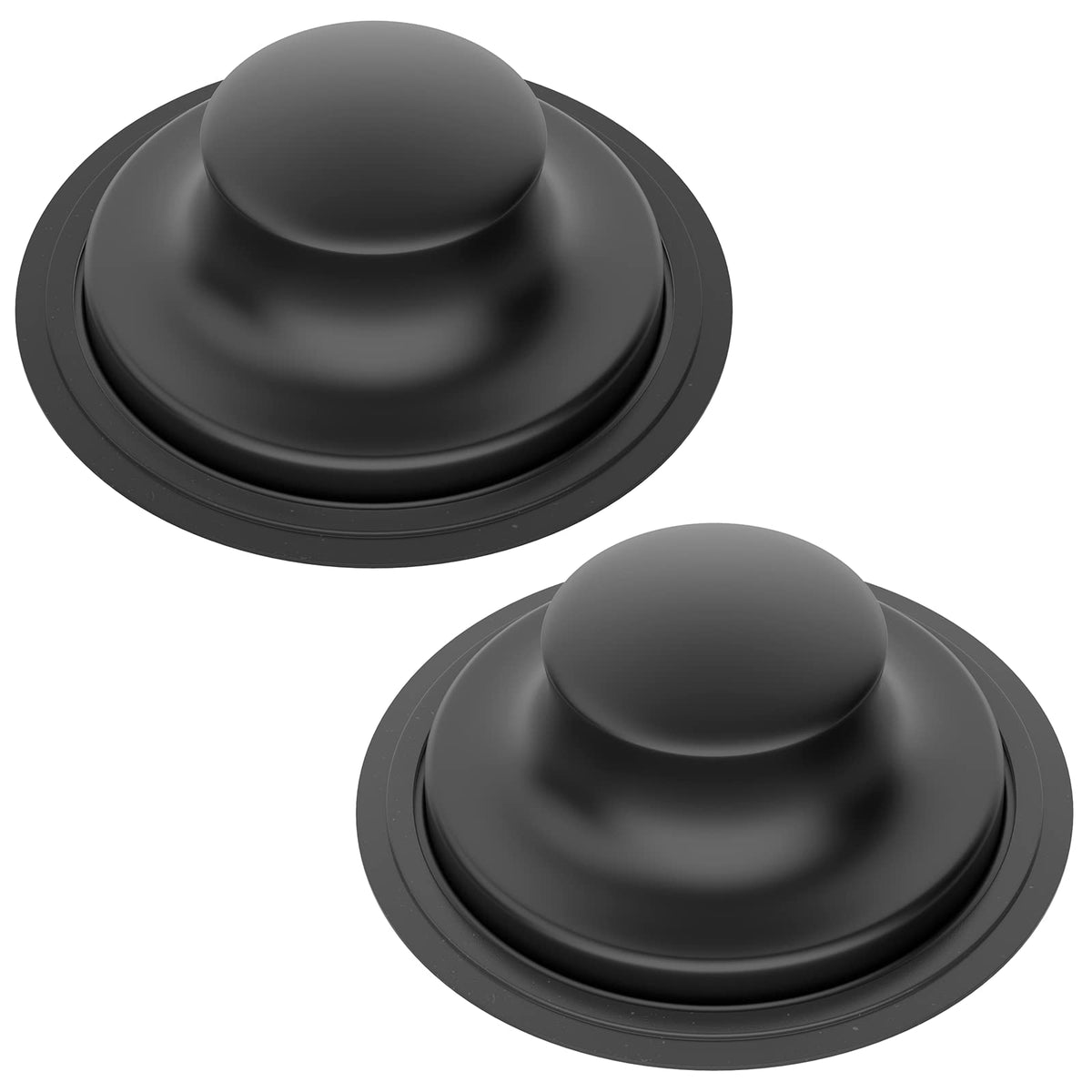 Botemy 3 1/2 Inch Kitchen Sink Stopper Black Stainless Steel Universal Sink Drain Plug Cover For Garbage Disposal Flange Drain (