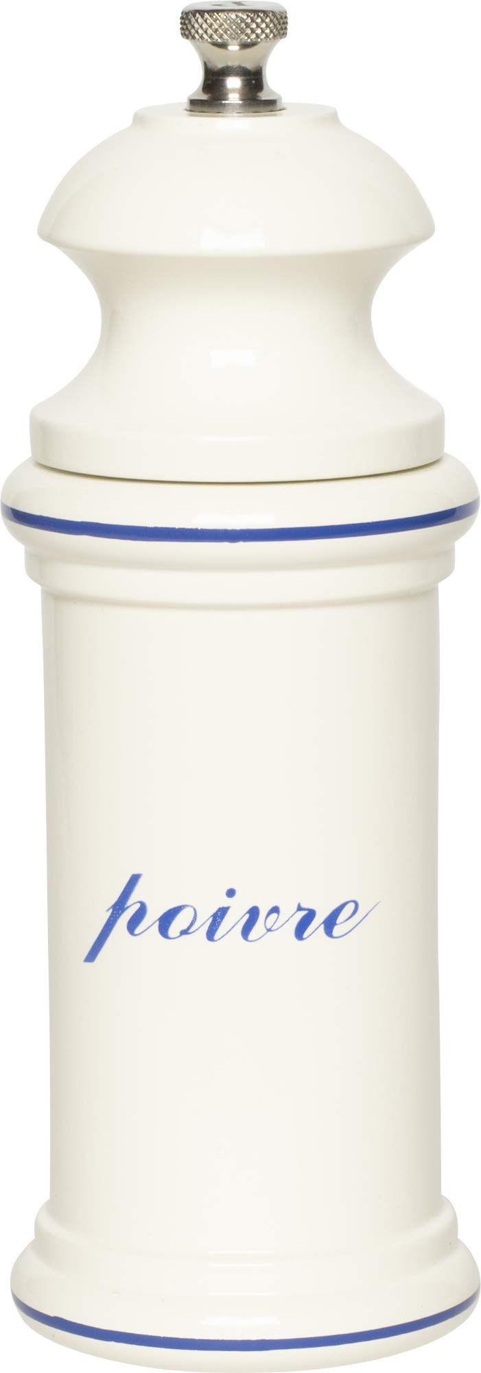 Fletchers' Mill Provencal Pepper Mill, White With Blue ''Poivre'' - 6 Inch