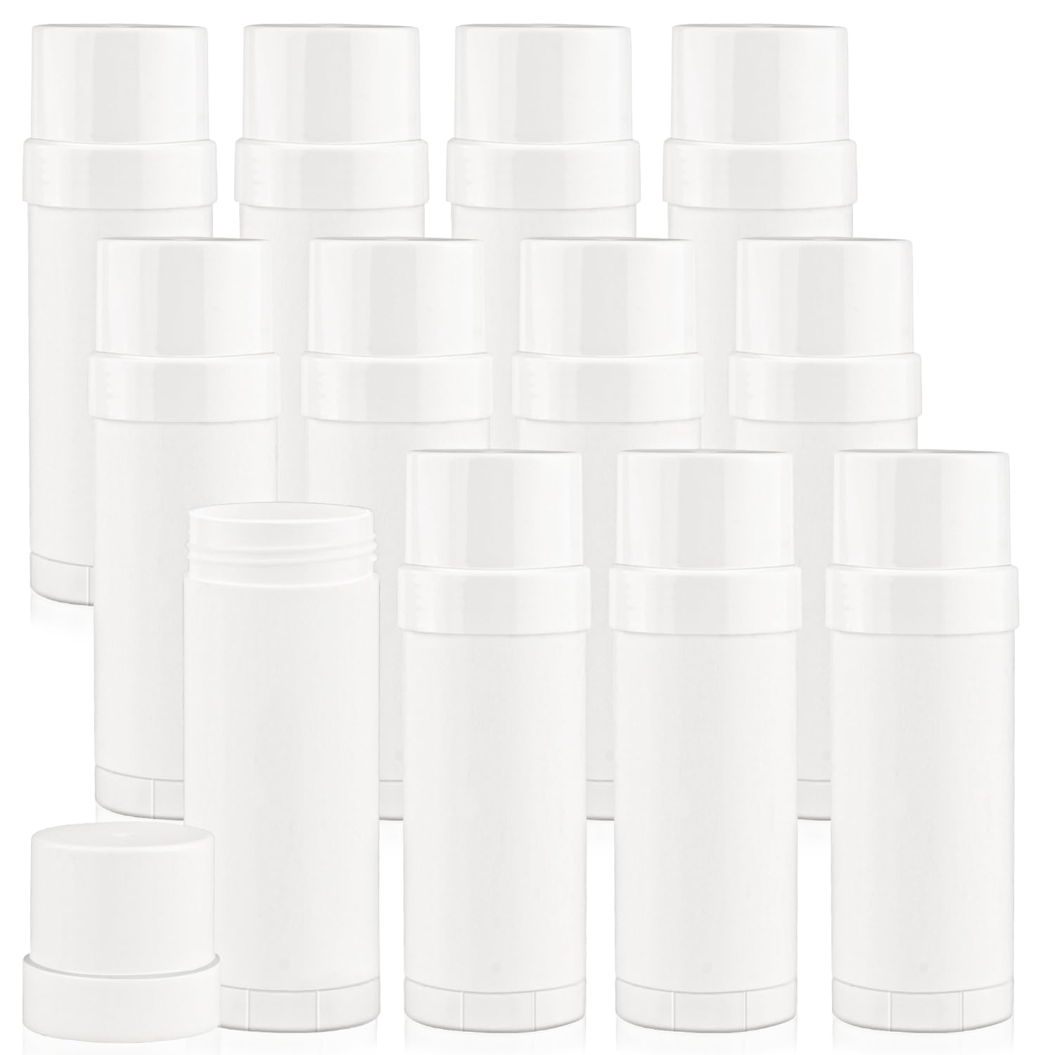 Mirrline 60Ml/2Oz White Deodorant Containers Plastic Twist Up Filling Bottle Refillable Deodorant Holder Stick For Crayon Lip Ba
