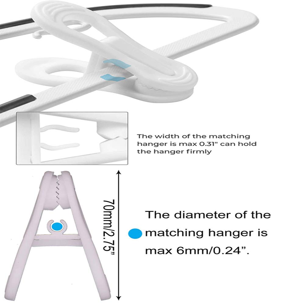 Krismya Hanger Clips For Hangers,30 Pcs Multi-Purpose Hanger Clips For Hangers White Finger Clips For Kids Hangers With Clips Pl