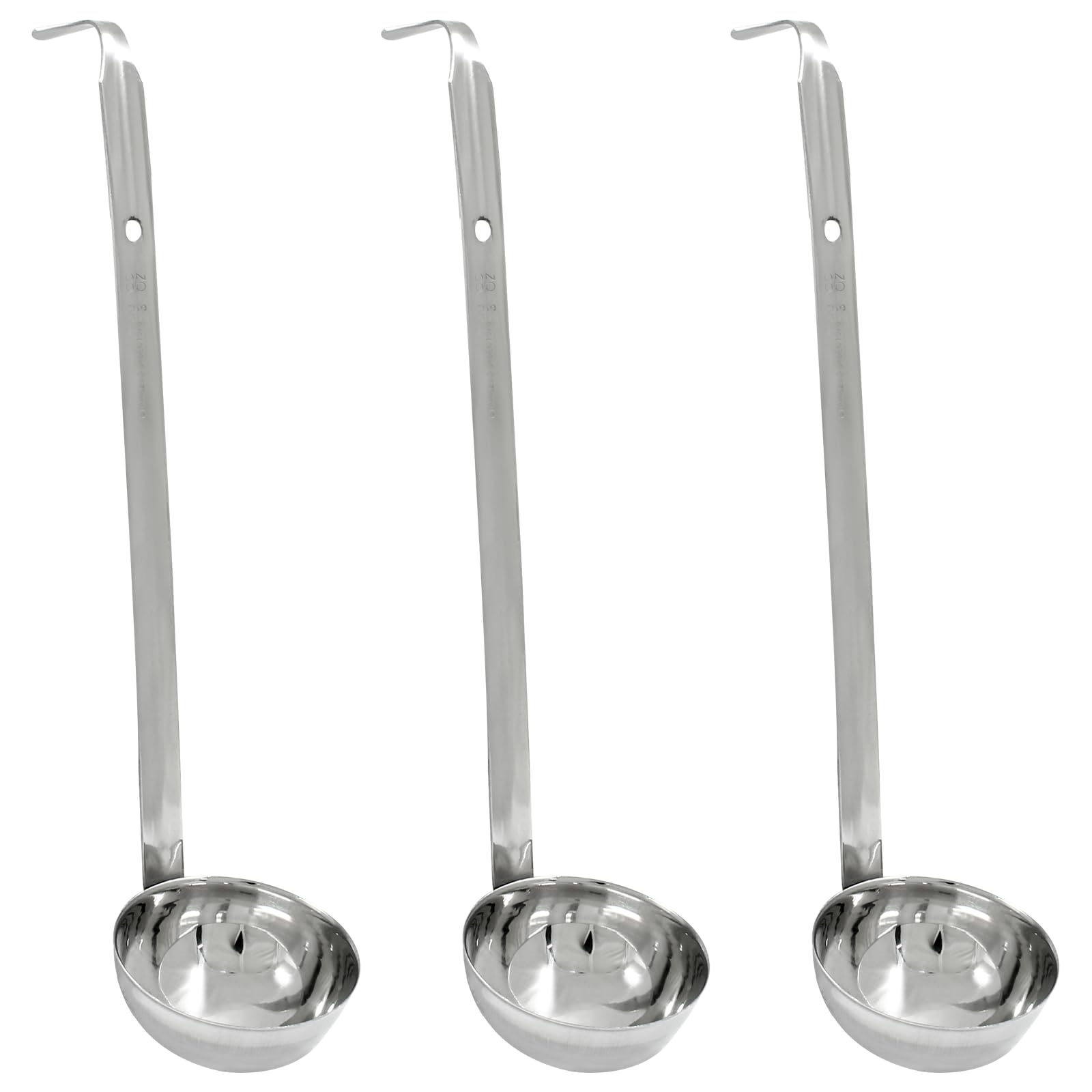 Piutouyar 3 Pcs 3 oz Soup Ladle Set with Long Hooked Handle