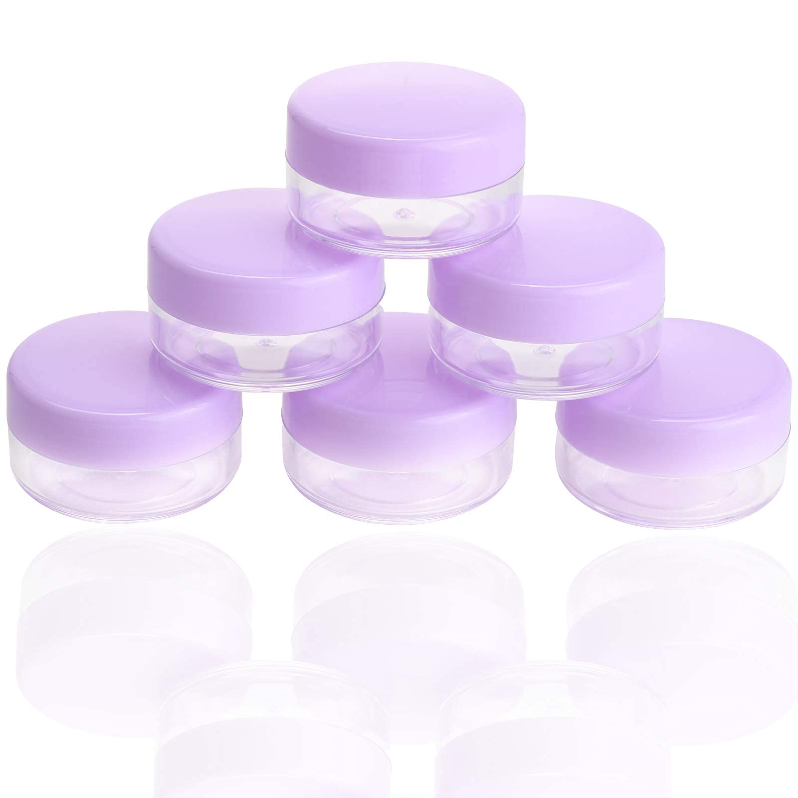 100 Count 10G Small Sample Containers With Lids And 10 Pcs Mask Spatula, Refillable Cosmetic Jars Plastic Makeup Containers Lip