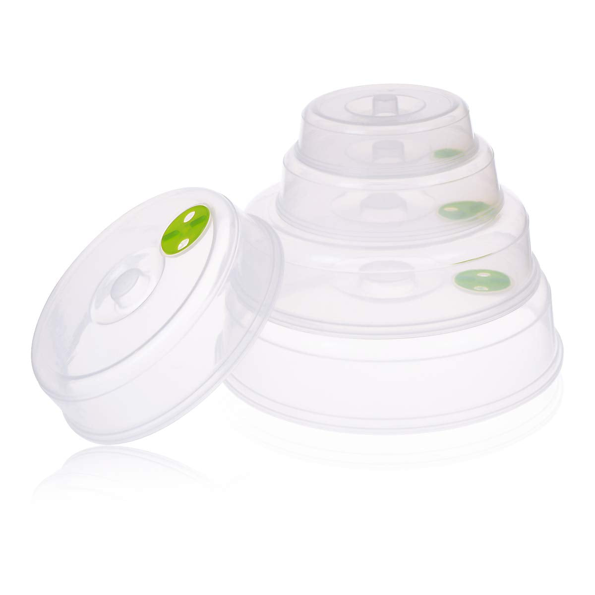 Set Of 5 Microwave Plate Covers With Adjustable Steam Vents; Microwave Splatter Covers - Mixed Sizes For Large & Small Food Plat