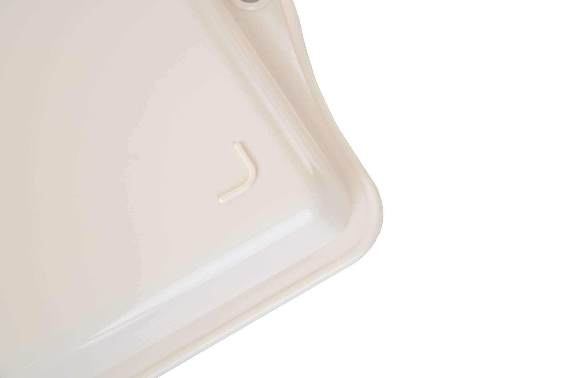 Mintra Home Durable Serving Tray - (1Pk, Cream) Unbreakable, Breakfast, Cafeteria, Fast Food, Handles