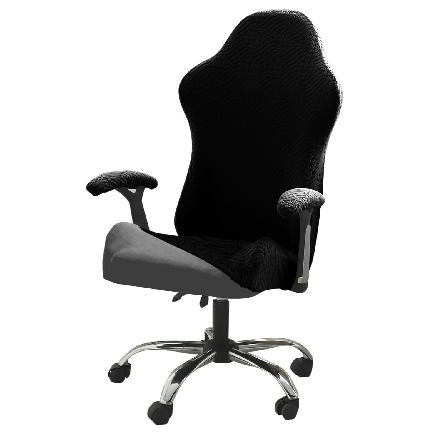 Hokipo Gaming Chair Cover Elastic Jacquard Computer Rotating Chair Seat Covers Slipcover, Black (Ar-5366-Blk)