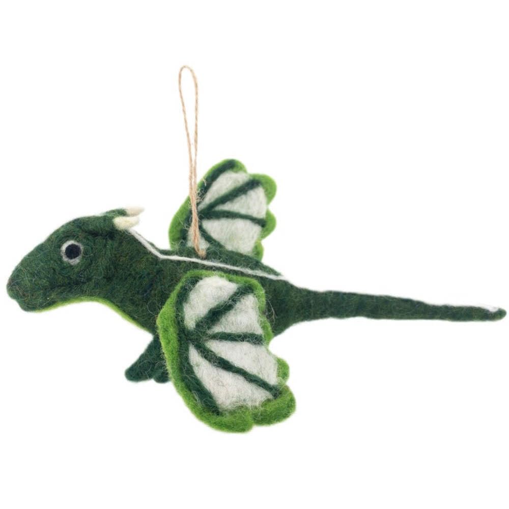 Felt Flying Dragon Christmas Decor - Fantasy Tree Hanging Ornament for Kids