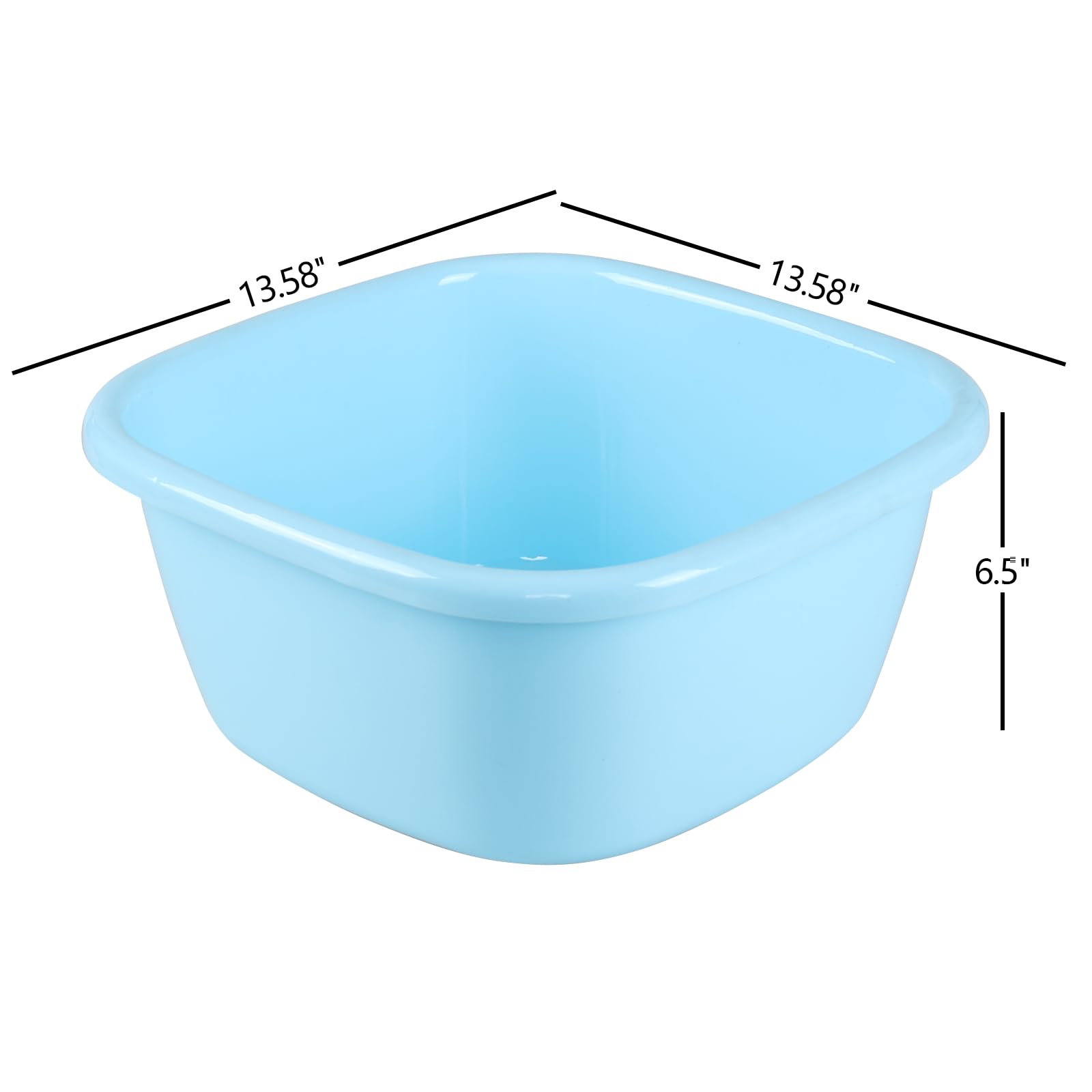 Utiao 2 Pack Square Plastic Wash Basin, 16 Quart Dish Pan Tubs