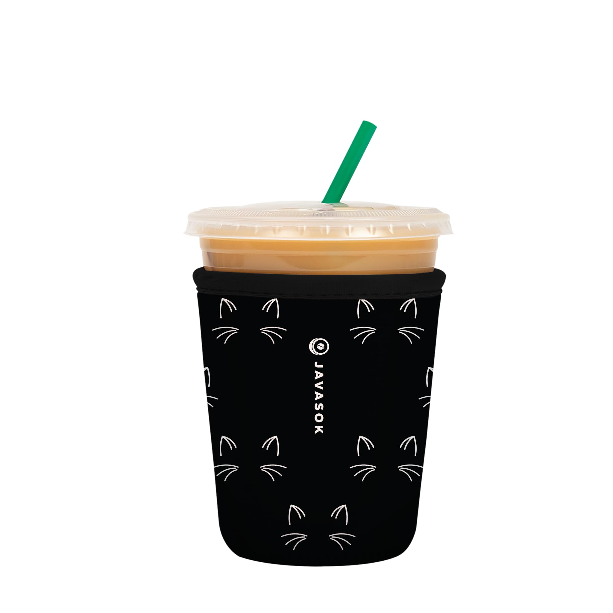 Sok It Java Sok Iced Coffee & Cold Soda Insulated Neoprene Cup Sleeve (Mystical Meows, Small: 16-20oz)