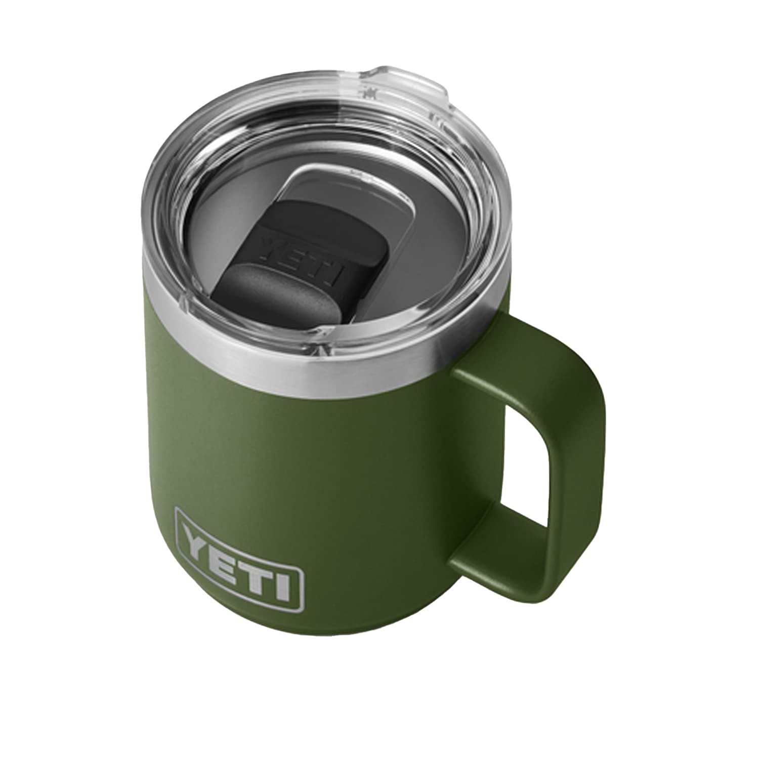YETI Rambler 10 oz Stackable Mug, Stainless Steel, Vacuum Insulated with MagSlider Lid, Highlands Olive