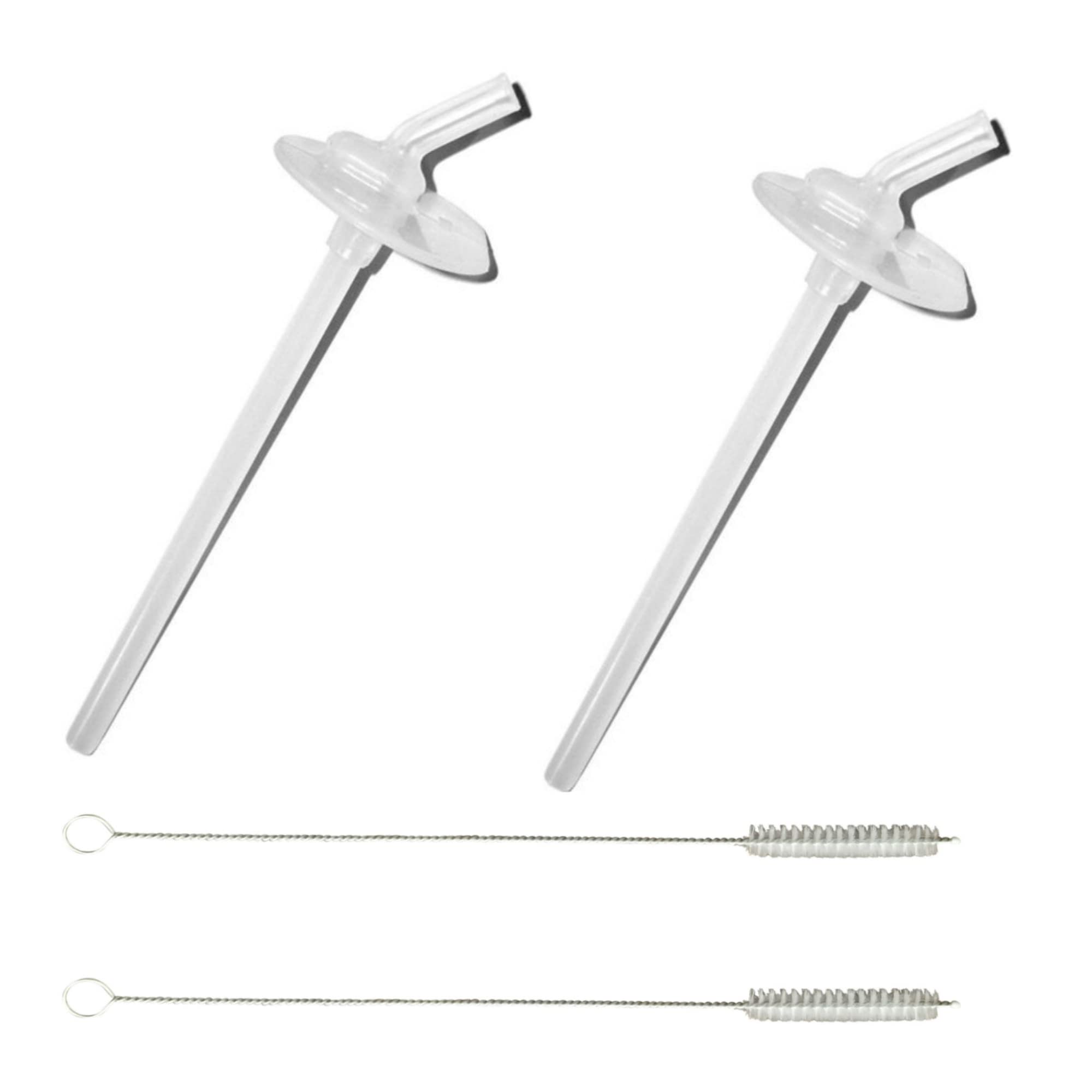2 sets Replacement Straw for Thermos Funtainer F400 (12 oz Water Bottle without Handle/Carrying Loop on the Lid) with 2 Stainles
