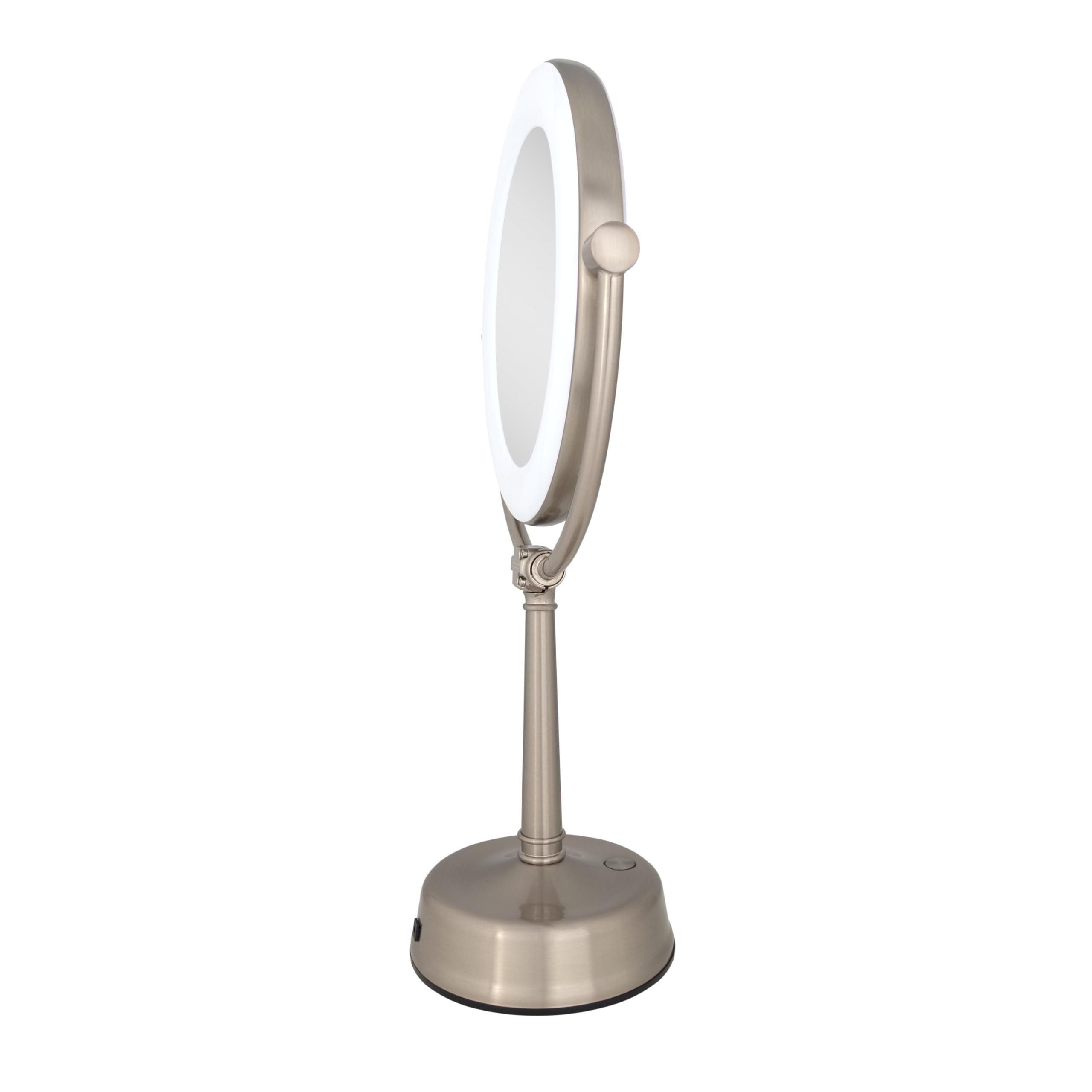 Zadro Lexington Led Lighted Makeup Mirror With Magnification Two-Sided Swivel Mirror With Lights For Makeup Desk Vanity (Rose Go