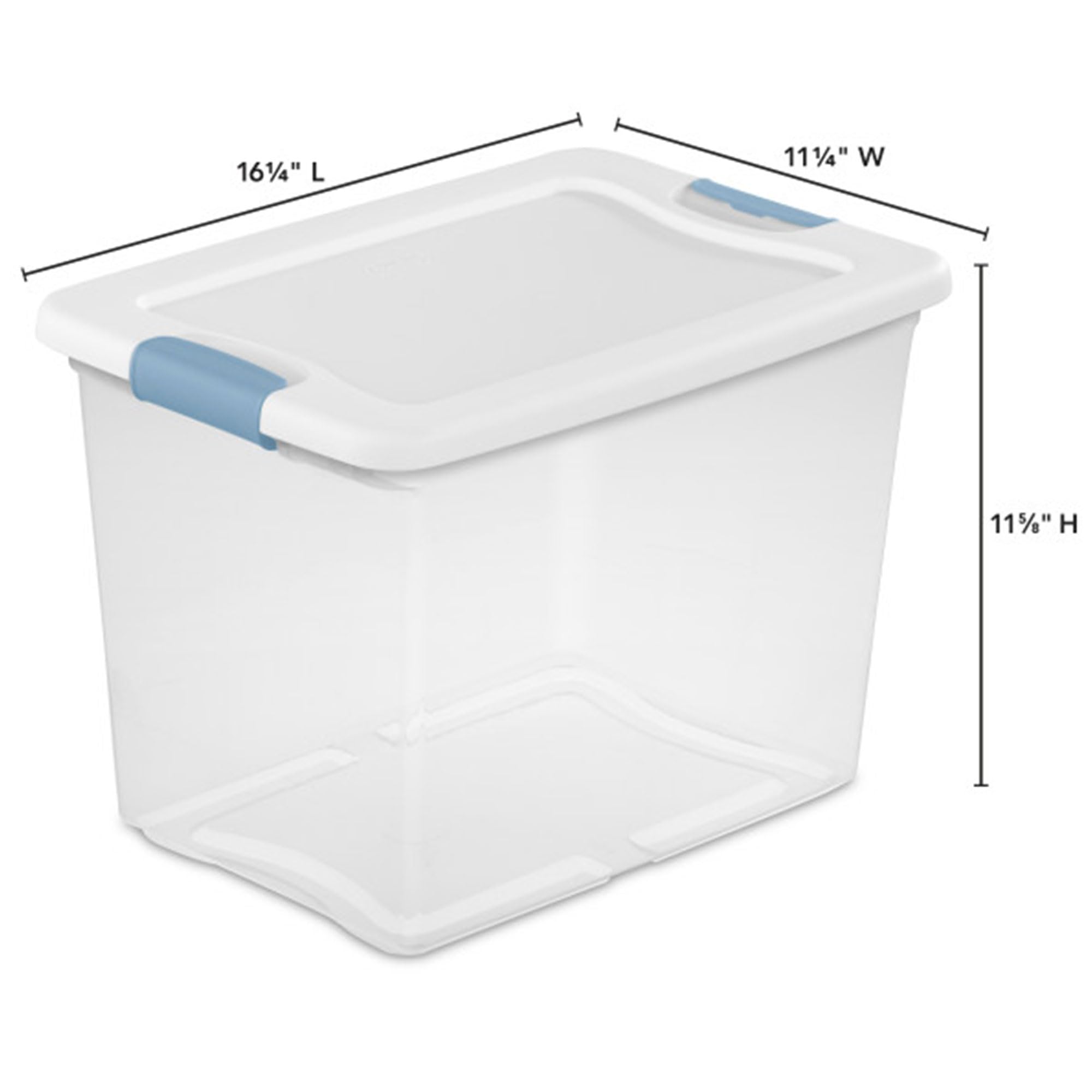 Sterilite 6-Pack Latching Box, Under Bed Storage Bins with Lids, Clear Plastic, 25 Quart - Heavy-Duty Organizing Containers for