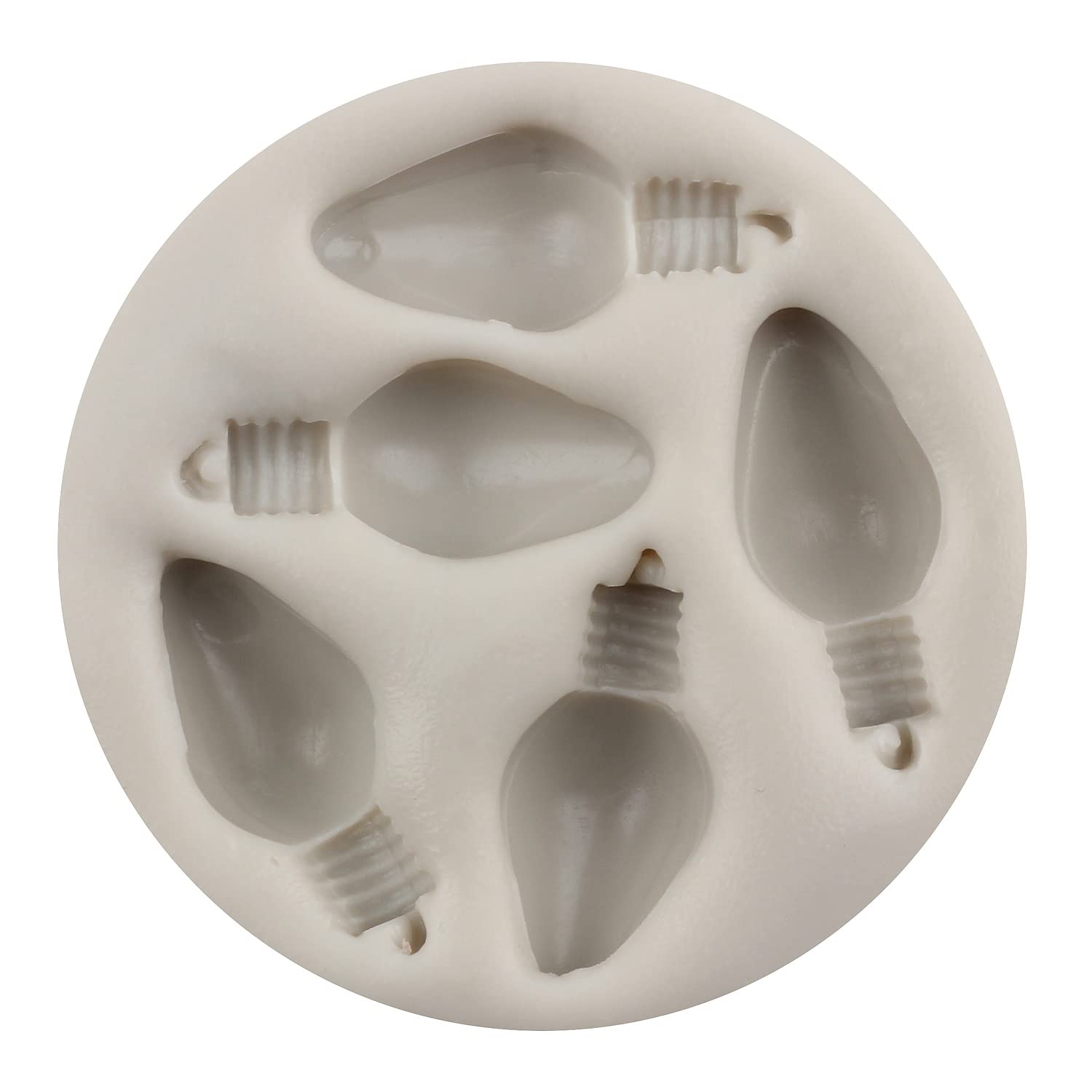 Mypracs 3D Light Bulb Fondant Silicone Molds For Sugar Cake Decorating Cupcake Topper Candy Chocolate Gum Paste Polymer Clay Set