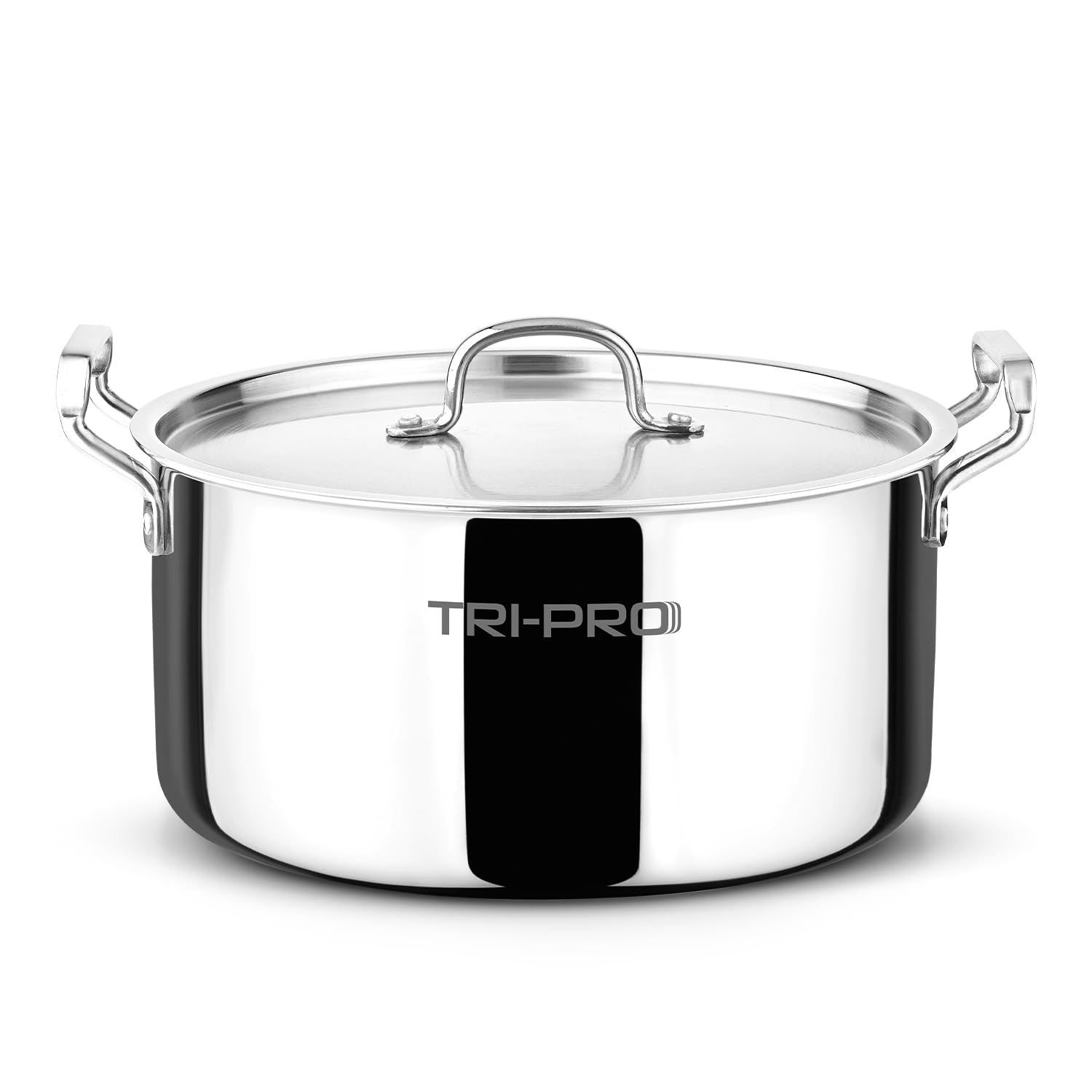 Bergner Tripro Triply Cook And Serve Casserole/Biryani Pot/Handi With Stainless Steel Lid, 28Cm (8 Litres), Consumes Less Oil, H
