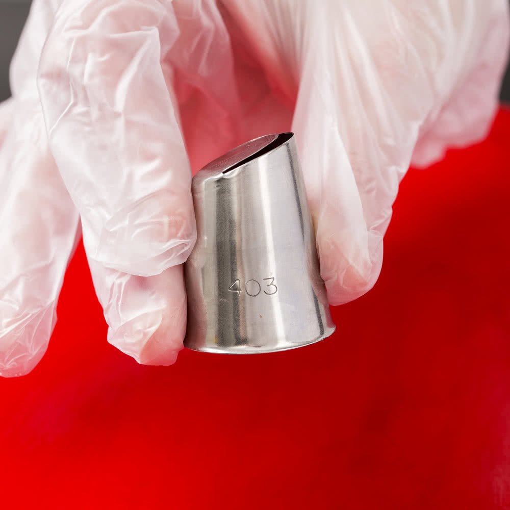 Ateco Decorating Ruffle Tip #403 - U-Shaped Tip For Creating Ribbons, Bows, Scallops, And Other Special Effects