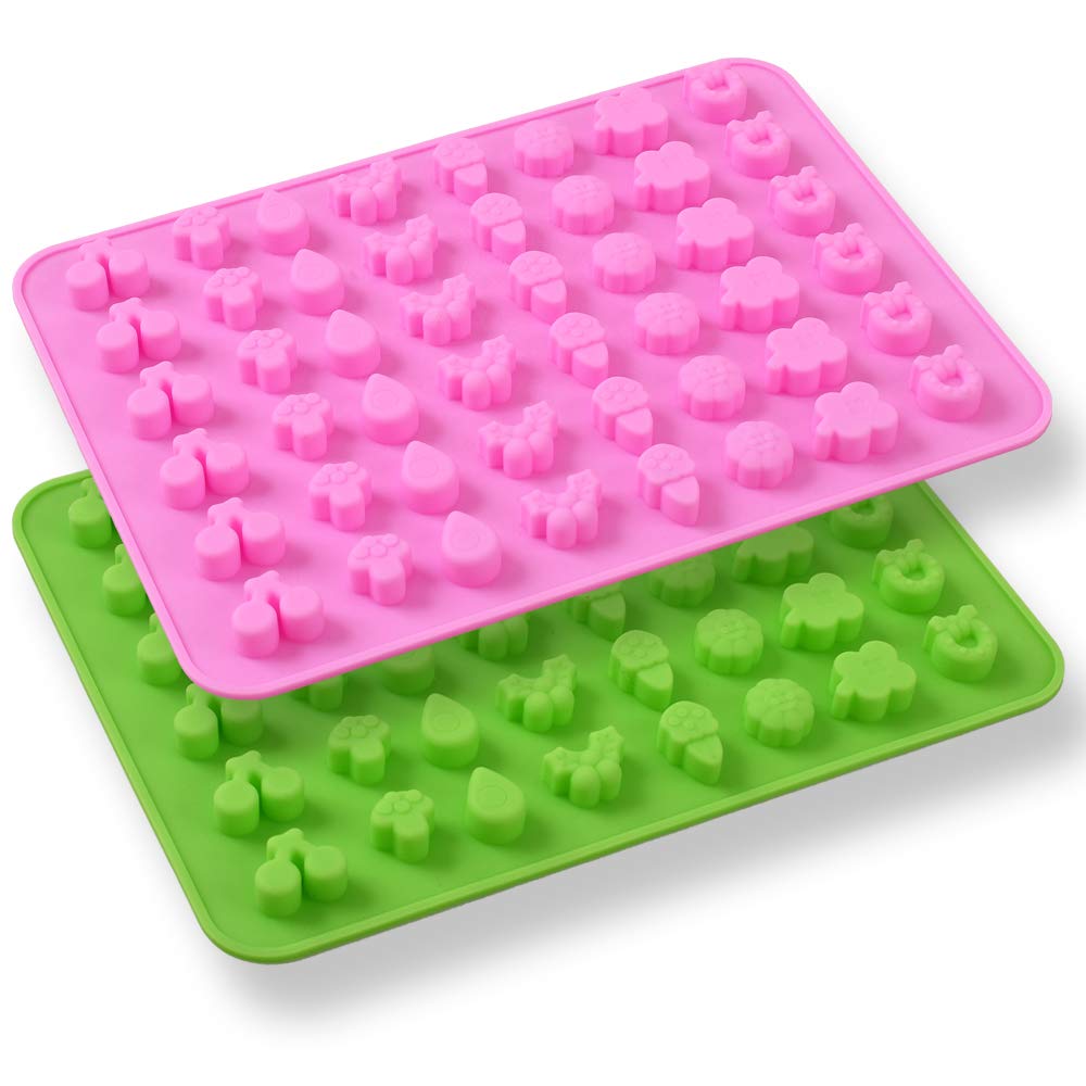 Cozihom Fruits And Plants Silicone Gummy Molds, Chocolate Candy Mold With 2 Droppers, Food Grade Silicone, 4 Pcs