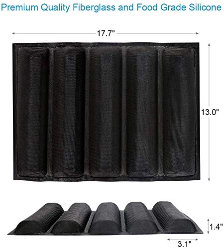 Silicone Bread Mold 5 Loaf Baking Mould Flexible Reusable Forms Shapes Non Stick Perforated
