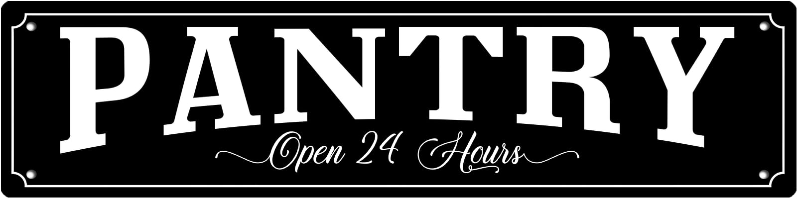 Vintage Tin Sign Pantry Open 24 Hours Sign Street Sign Retro Metal Sign for Home Bar Coffee Garden Indoor Ourdoor Decor 4  16