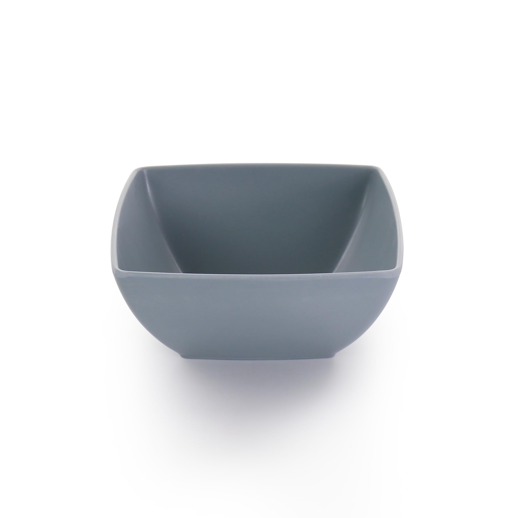 Gibson Home 12 Piece Grayson Melamine Square Dinnerware Set in Gray