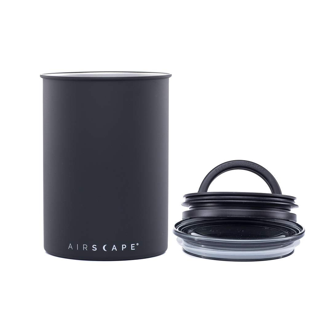 AirScape Planetary Design Stainless Steel Coffee Canister | Food Storage Container | US Patented Inner Plunger Lid REMOVES Exces