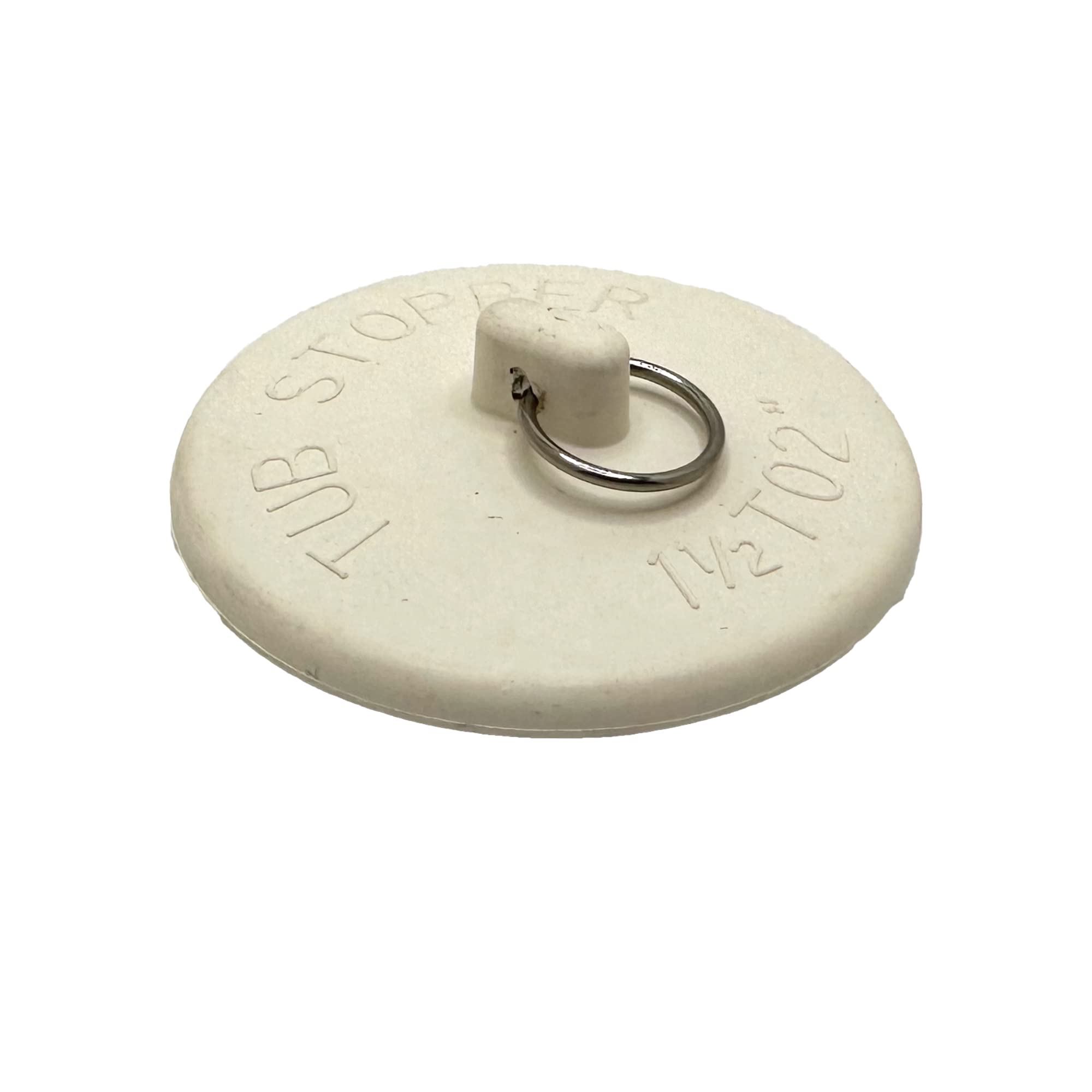Rocky Mountain Goods Rubber Tub/Sink Stopper For 1 1/2'' To 2'' Drains - Split Ring For Easy Removal - Stain Proof White Rubber