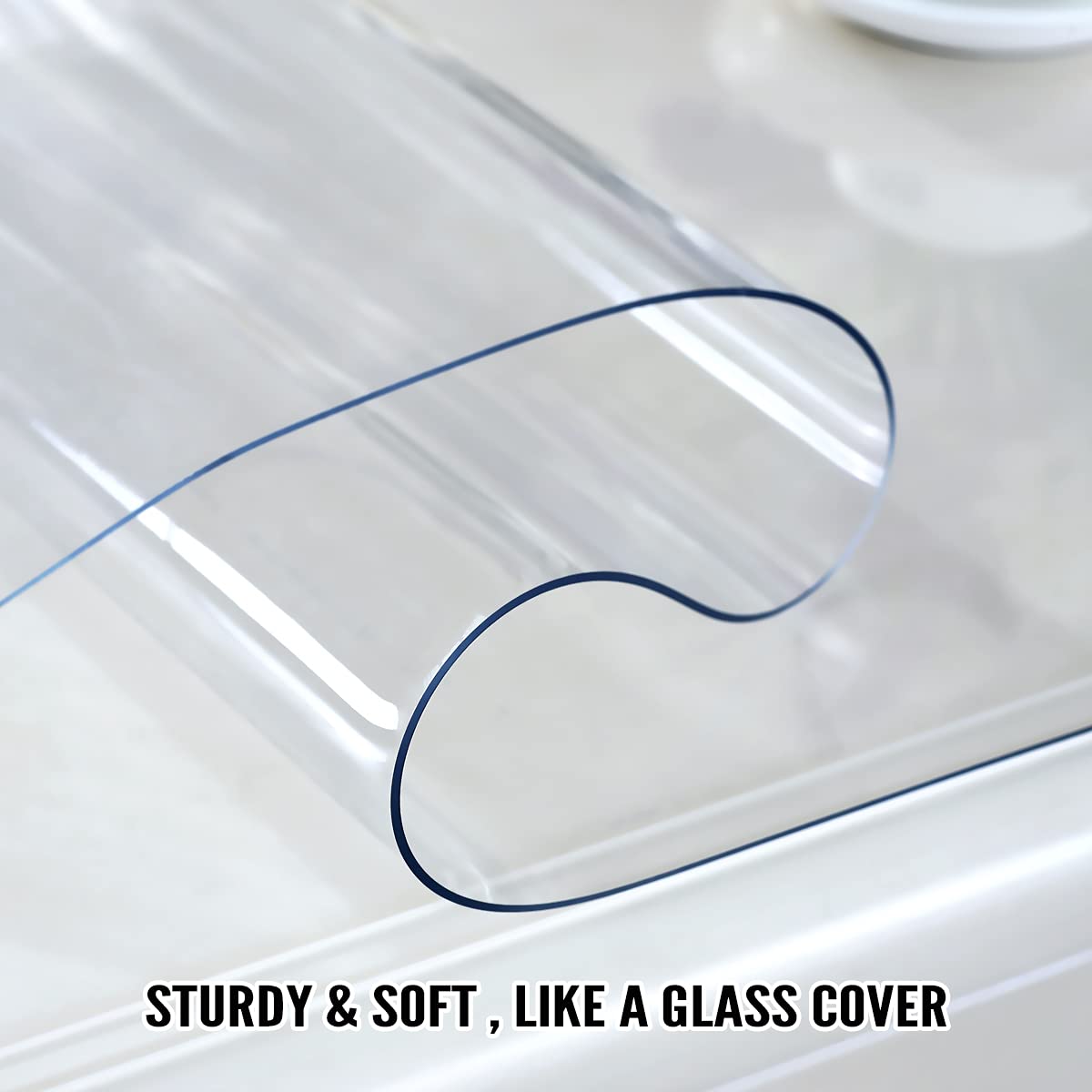 Royhom Clear Table Cover Protector 2mm Thick 66 x 36 Inch Clear Table Protector for Dining Room  Plastic Table Cover  Clear Vinyl Tablecloth Protector Waterproof Oil-Proof