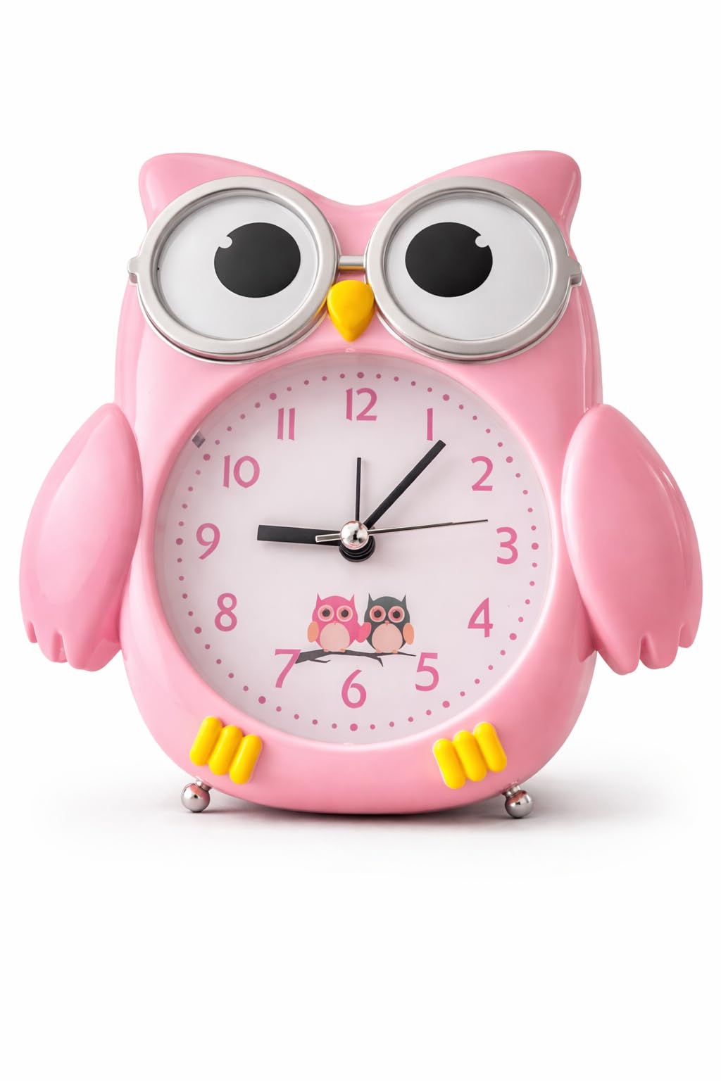 Cute Owl Alarm Clock For Kids, Teenagers, Night Light Function, Loud Alarm, Analog Display, Learning Time Tool For Gifting, Home