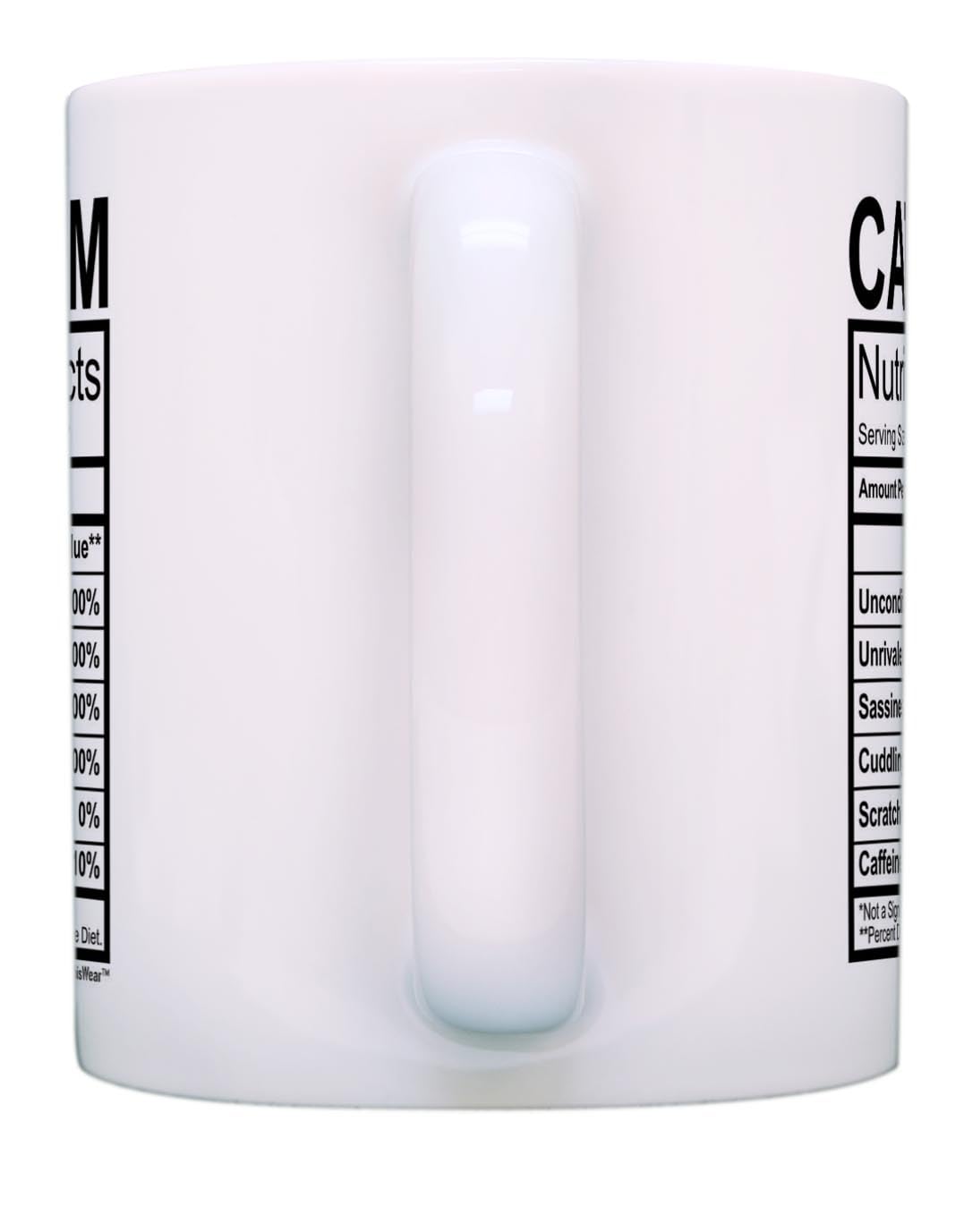 ThisWear Cat Gifts Cat Mom Dad Nutrition Facts Mug Set Pet Parents 2 Pack 11oz Ceramic Coffee Mug Set
