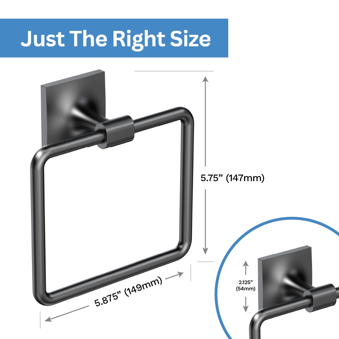 Gatco 5582Mx Waterline Towel Ring, Matte Black