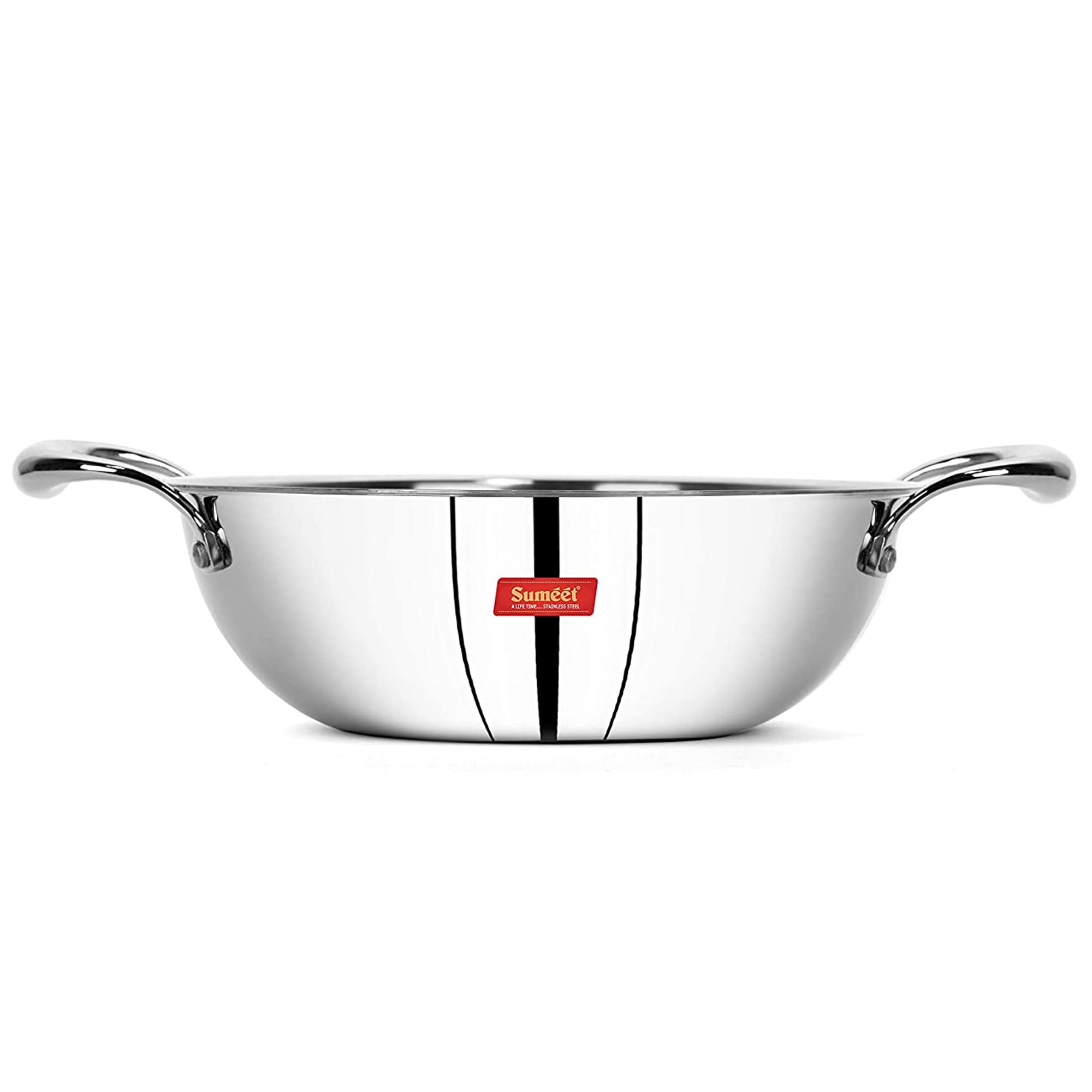 Sumeet Cook Smart Triply Steel-Aluminium-Steel - 3 Layers Kadhai - 4 Ltr - 28Cm