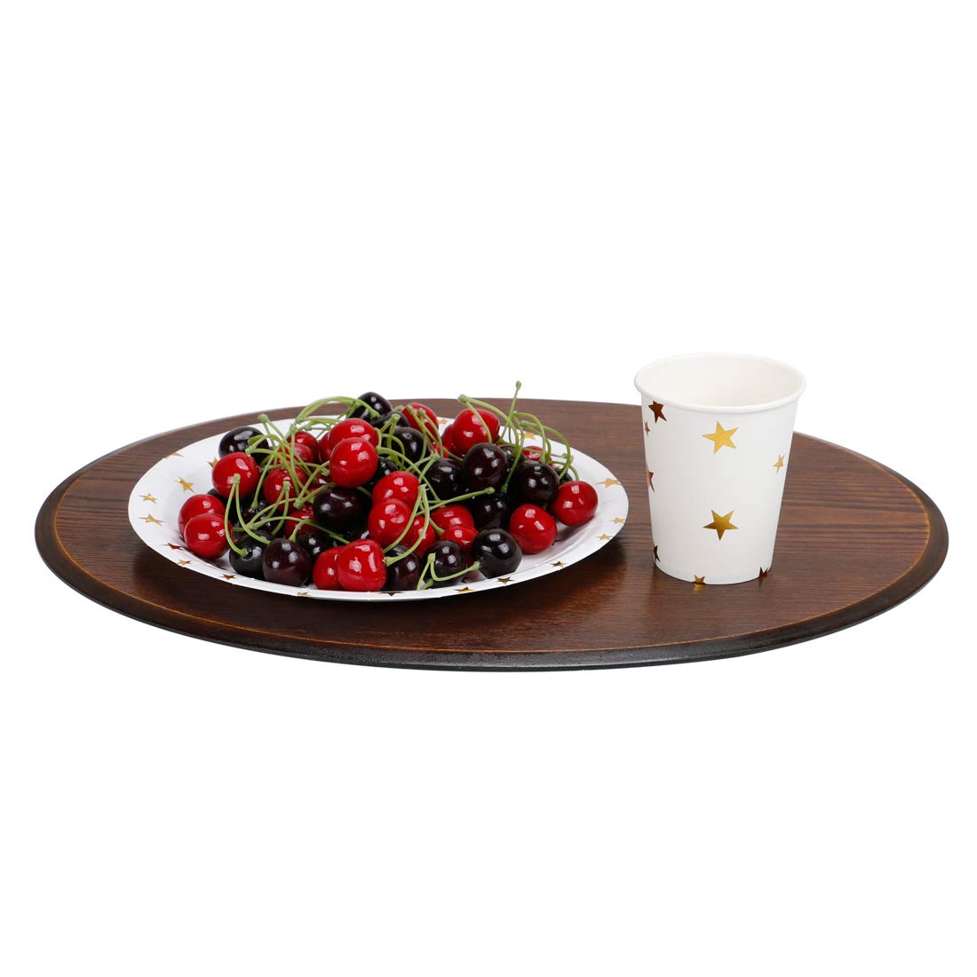Geeklife Gold Stars Paper Plates, 9" Medium Disposable Tableware Set, 20 Count, Decorative Paper Party Plates