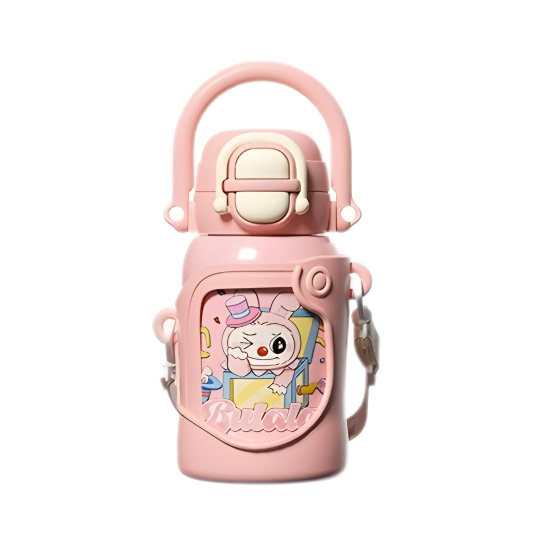 Popaxy Cartoon Kids Water Bottle,Stainless Steel Keeps Drinks Cool Or Hot For An Extra Long Time,Double Walled Vacuum Insulated,