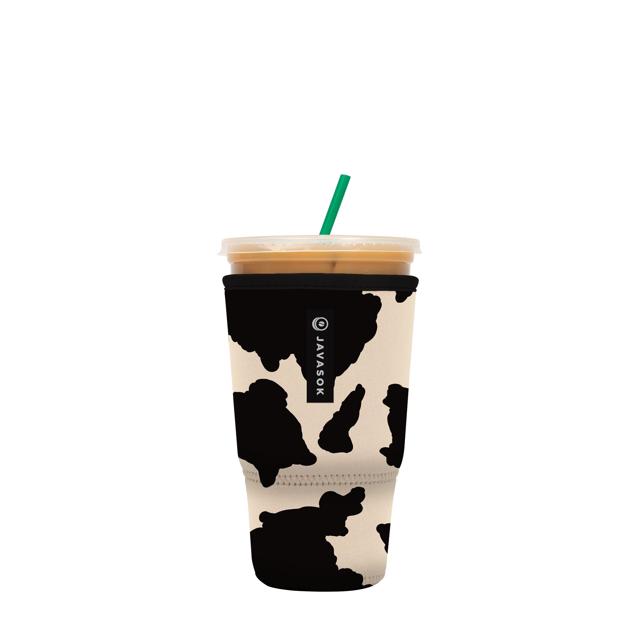 Sok It Java Sok Iced Coffee & Cold Soda Insulated Neoprene Cup Sleeve (Cow Print, XLarge: 38-42oz)