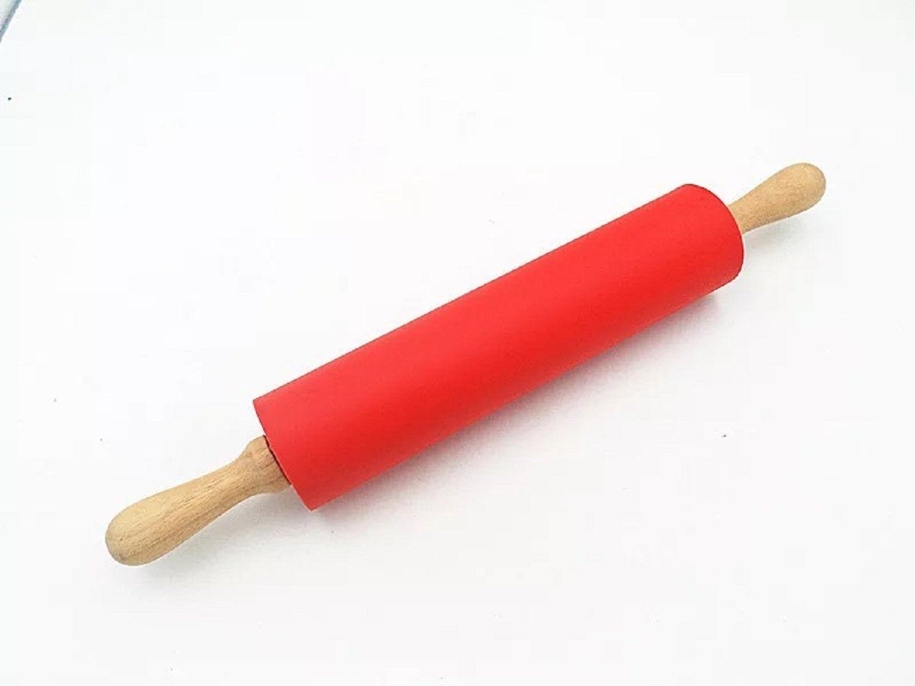 Nasnaioll Silicone Rolling Pin Non Stick Surface,Rolling Pins For Baking With Wooden Handle,Dough Roller For Pizza,Bread,French