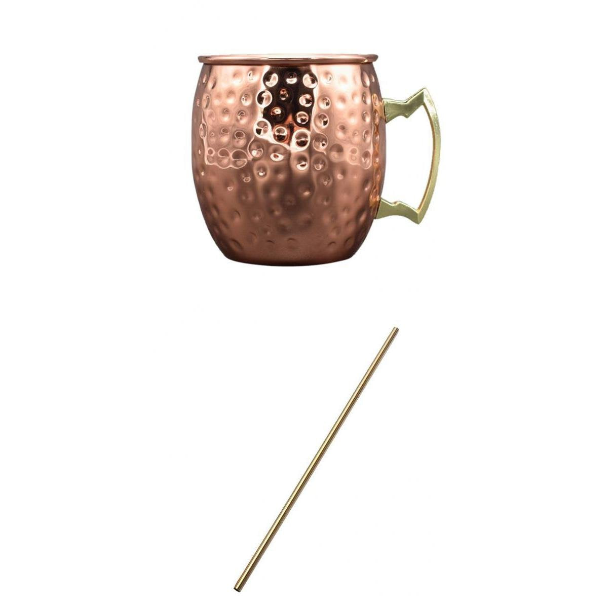 Myaddiction Stainless Steel Moscow Mule Drink Coffee Chocolate Tea Travel Mug With Straw