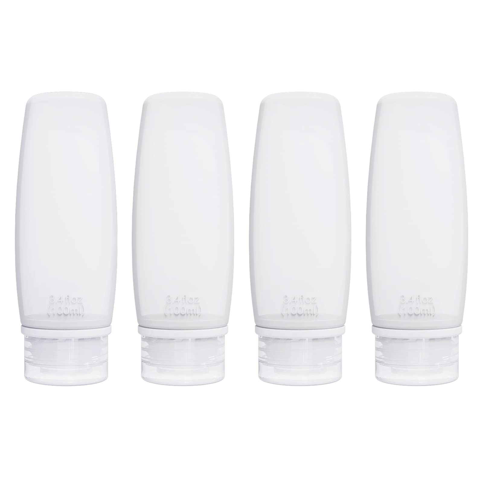 Silicone Travel Bottles For Toiletries Tsa Approved Travel Size Containers Set 4 Pack Portable Leak Proof Refillable Cosmetic Sq