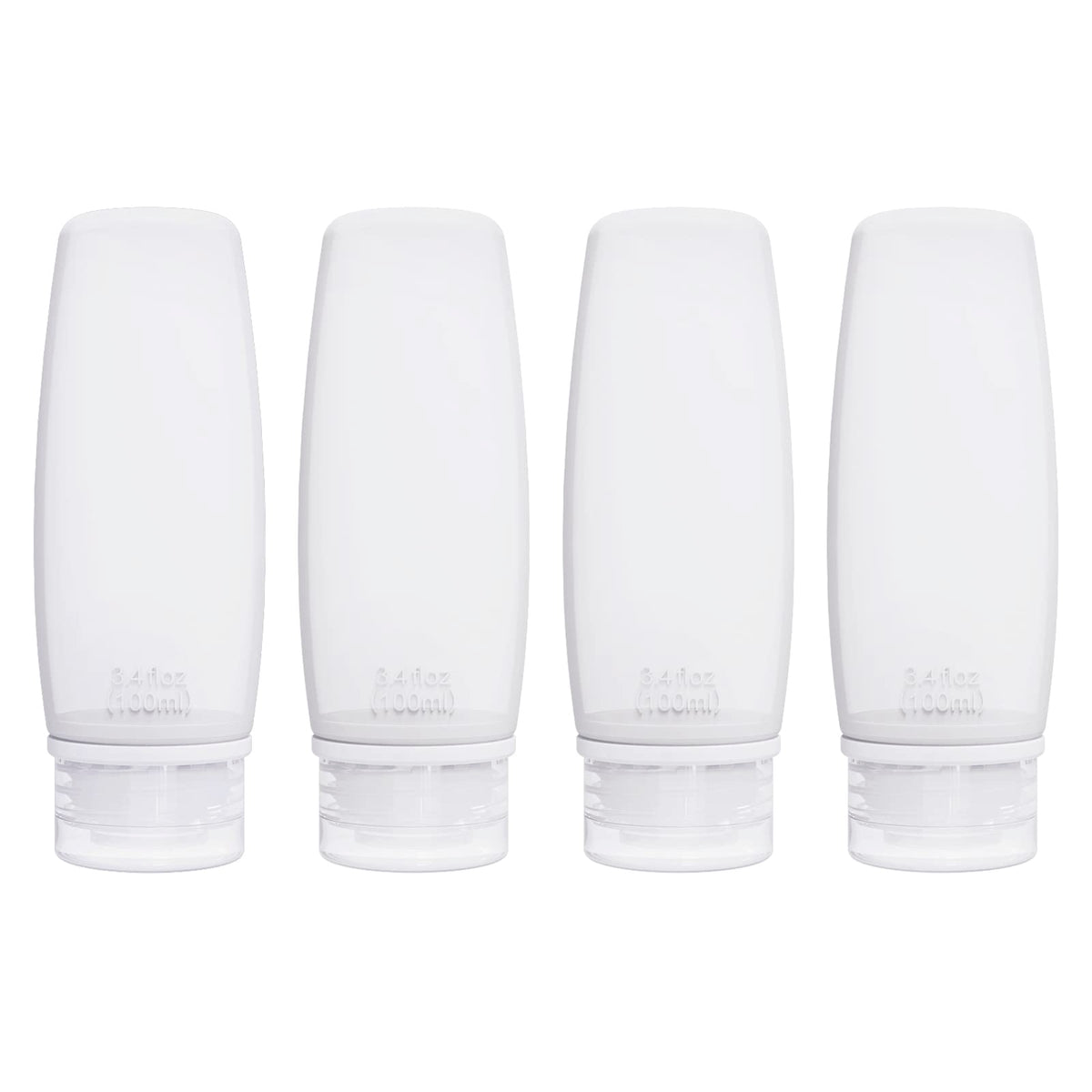 Silicone Travel Bottles For Toiletries Tsa Approved Travel Size Containers Set 4 Pack Portable Leak Proof Refillable Cosmetic Sq