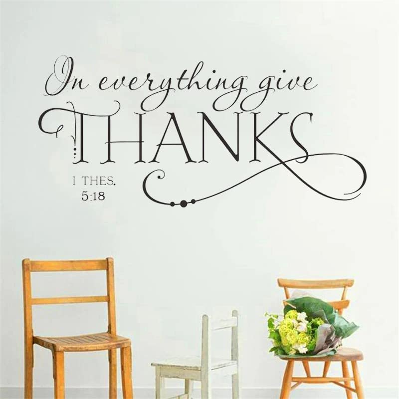 Gadgets Wrap Family Bless Everything Give Thanks Bible Quote Wall Decals Classic Christian Wall Stickers Wall Decal Mural Vinyl 