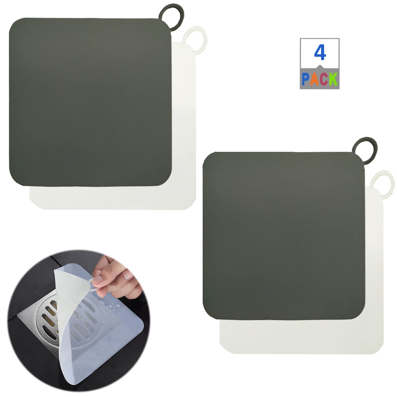 Shower Drain Cover, Silicone Floor Drain Cover, Shower Drain Stopper Matt To Prevent Drain Odor, Rubber Floor Drain Smell Stoppe
