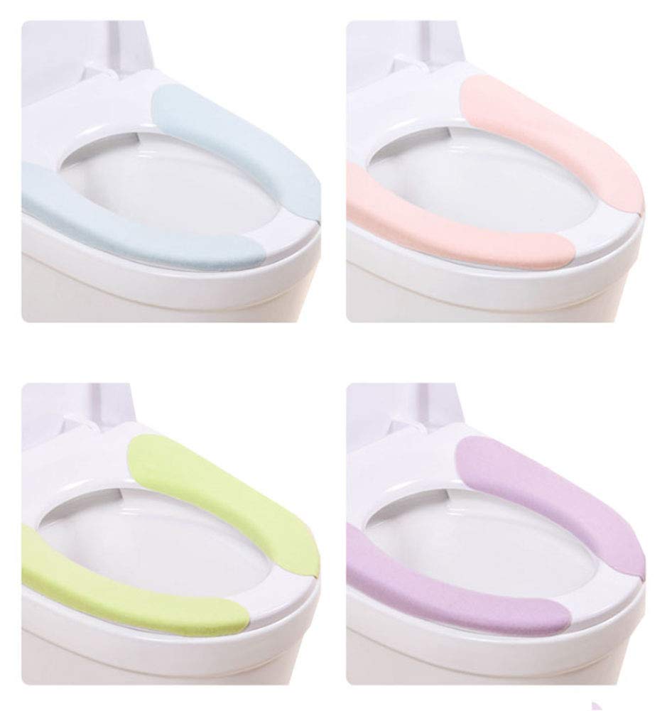 Viseaga Bathroom Warmer Toilet Seat Cover Pads, 4 Pack, Washable & Reusable Cushions for Winter Comfort