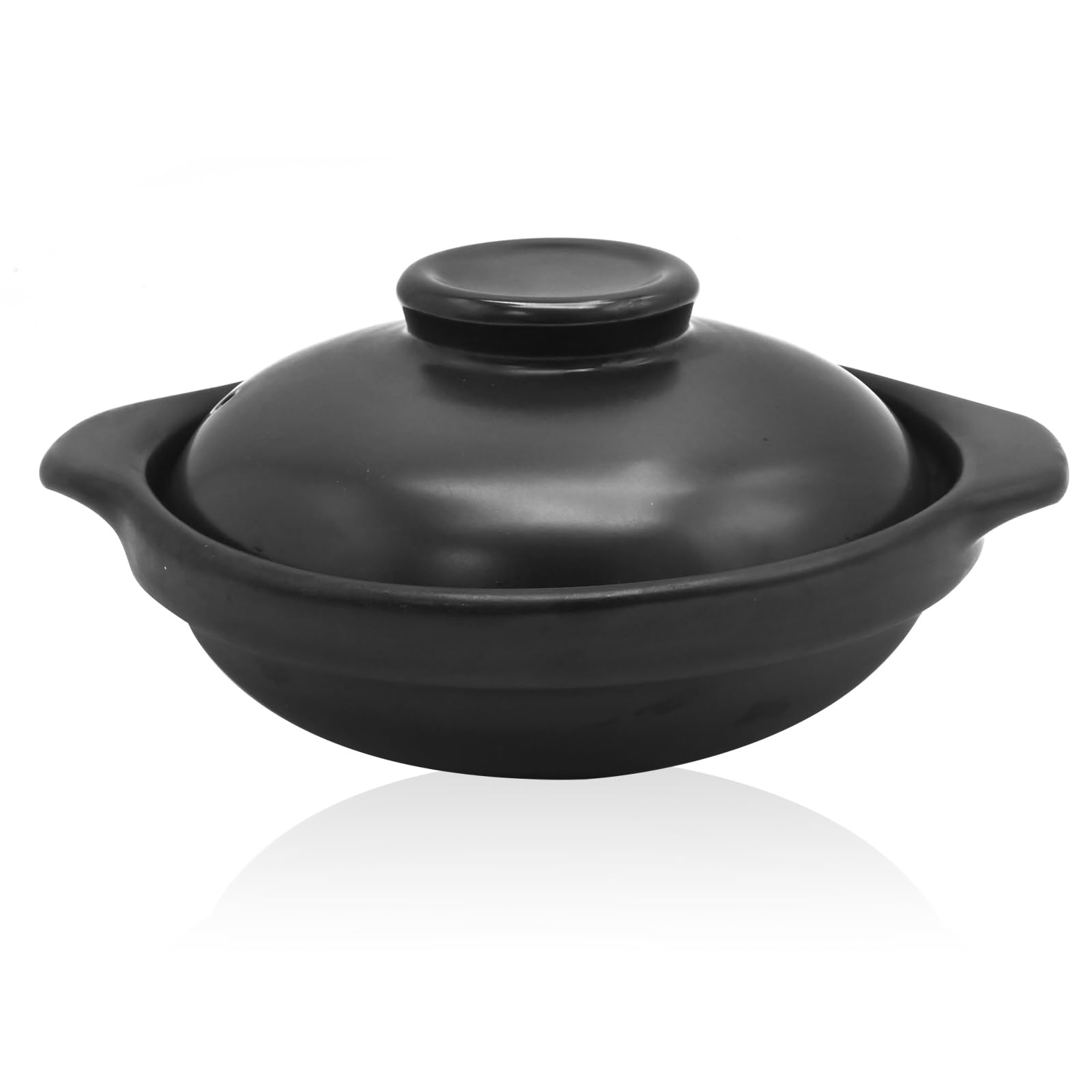 Saihisday 20oz 20oz Small Ceramic Cooking Pot Clay Pots Small Ceramic Steaming Bowl Shallow Clay Pot for Steamed Egg, Custard, H