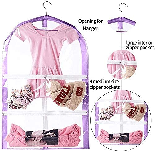 Clear Kids Dance Costume Garment Bag,3 Pack Garment Bags For Hanging Clothes,Garment Bag For Travel Storage,Dress Up Storage Bag