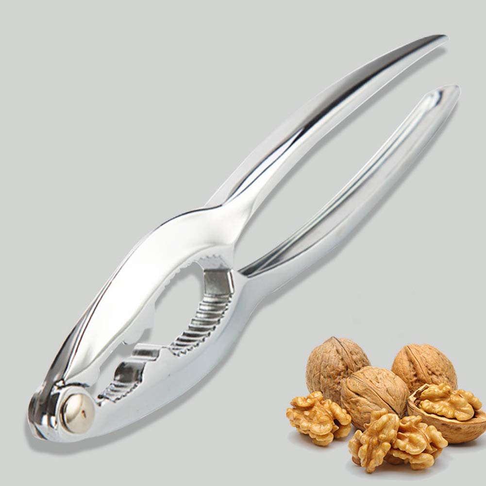 Lasenersm 1 Piece Nutcracker Chestnut Clip Walnut Pliers Lobster Shellers Crab Legs Crackers Seafood Tools Set, Silver