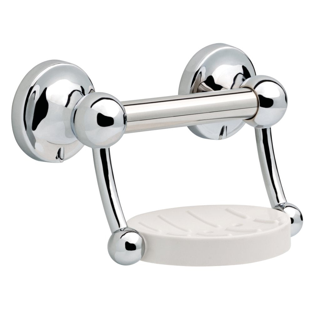 Delta Faucet Df701Pc Bath Hardware Accessory Soap Dish With Assist Bar, Polished Chrome