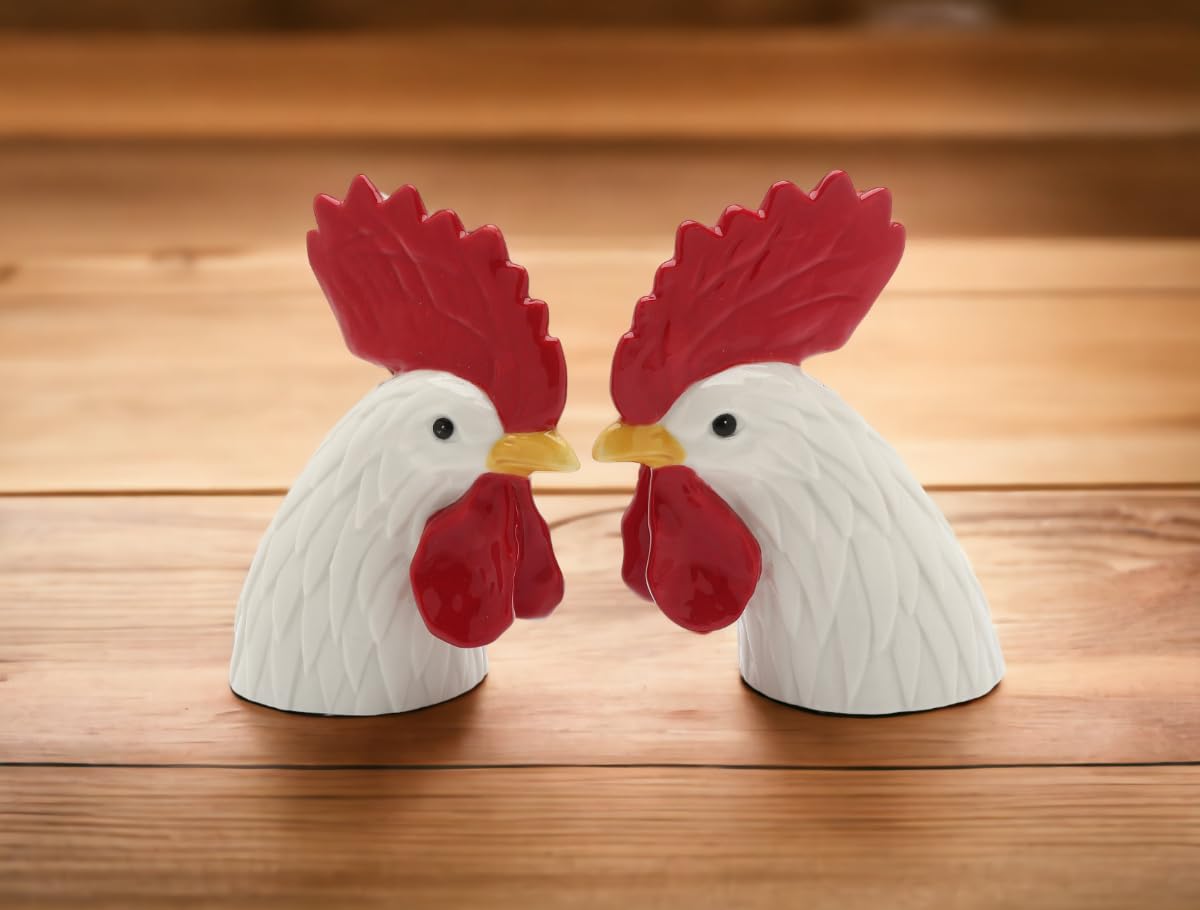 Cosmos Gifts 20765 Rooster Salt And Pepper Shakers